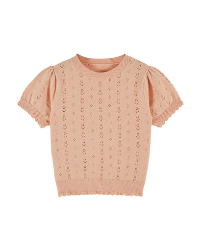 Emile & Ida - Pullover ajoure mc - Abricot (ad144)