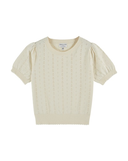 Emile & Ida - Pullover ajoure mc - Creme (ida-dallas)
