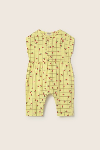 Cozmo - slub fruit poplin baby jumpsuit - yellow