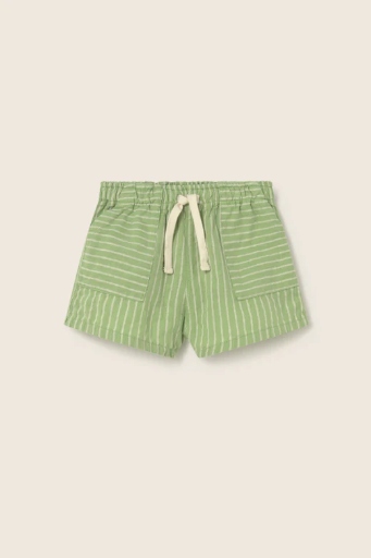Cozmo - striped linen-look cotton shorts - green