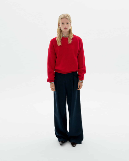 Thinking MU - Red carmen knitted sweater