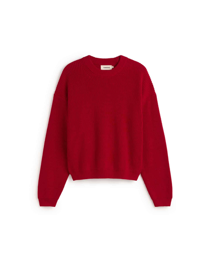 Thinking MU - Red carmen knitted sweater