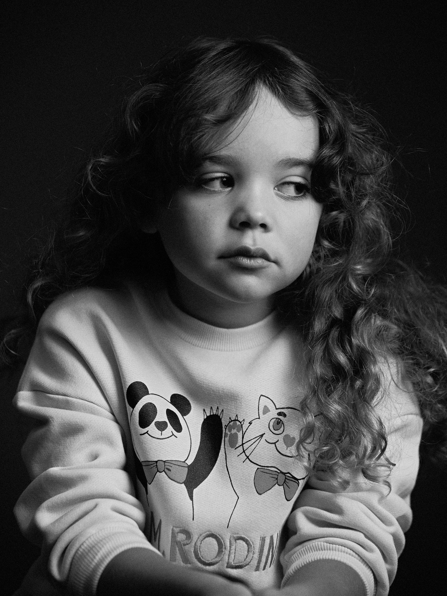 Mini Rodini - Panda & cat sweater (Yellow) - 1