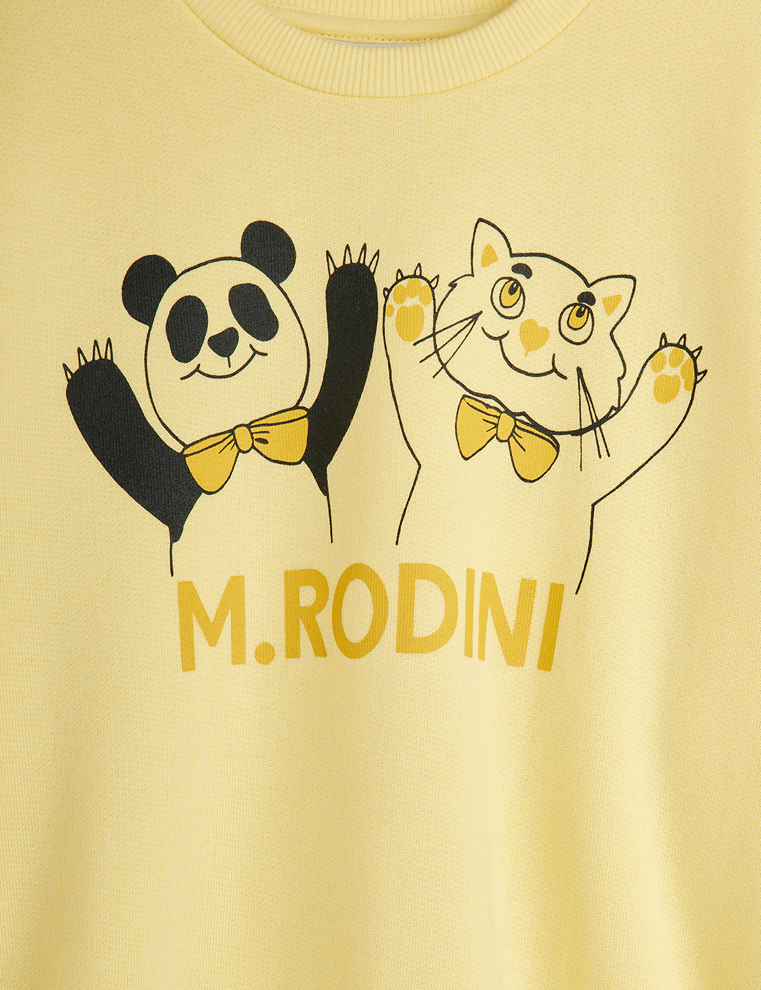 Mini Rodini - Panda & cat sweater (Yellow) - 3