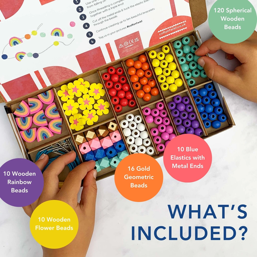 Cotton twist - Kralenset met regenbogen & bloemen 