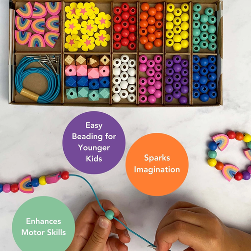Cotton twist - Kralenset met regenbogen & bloemen 