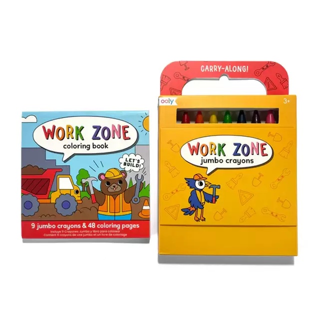 Ooly - Work zone Carry along coloring book set - 2