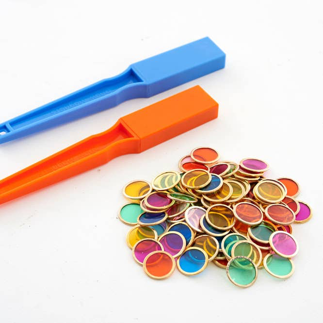 Tickit - Set met magnetische stokjes & gekleurde chips - 2