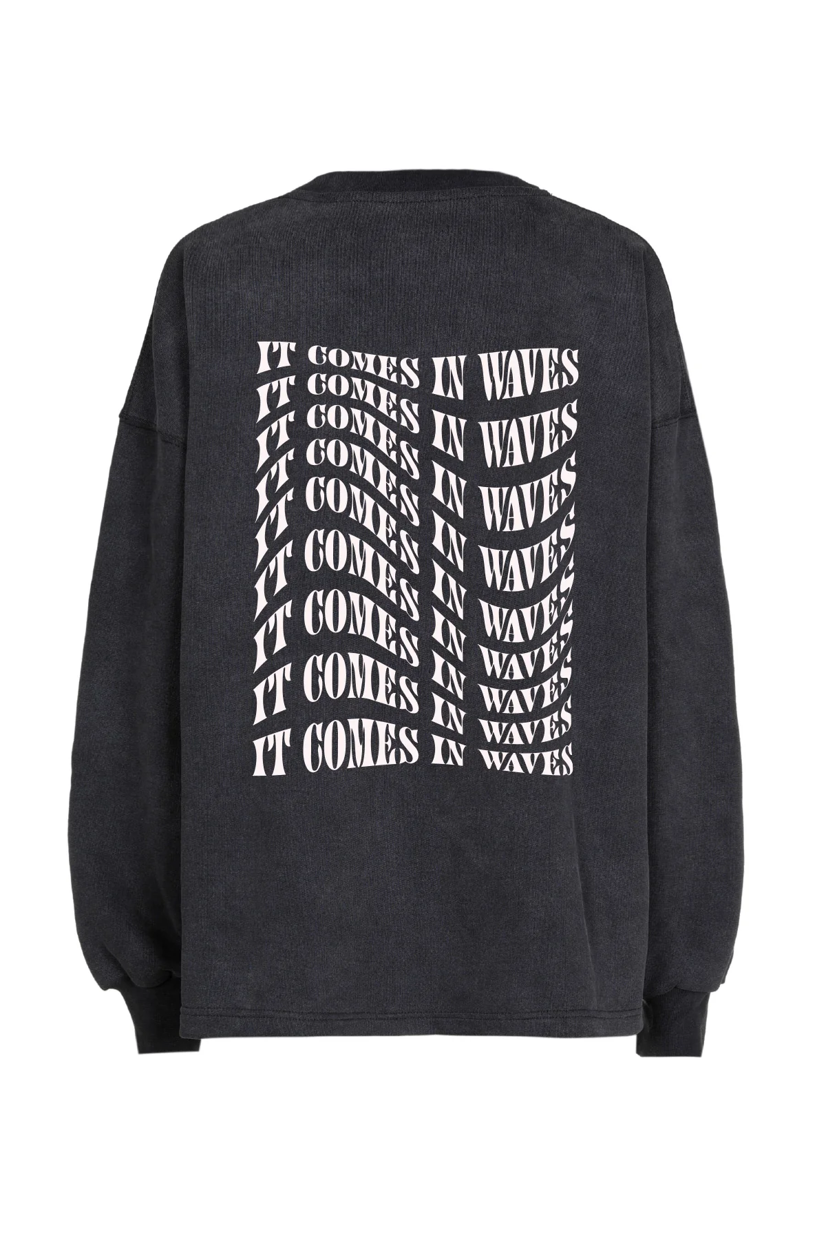 Ln - Oversized sweater antraciet (Waves)  - 2