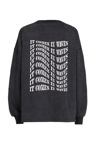 Ln - Oversized sweater antraciet (Waves) 