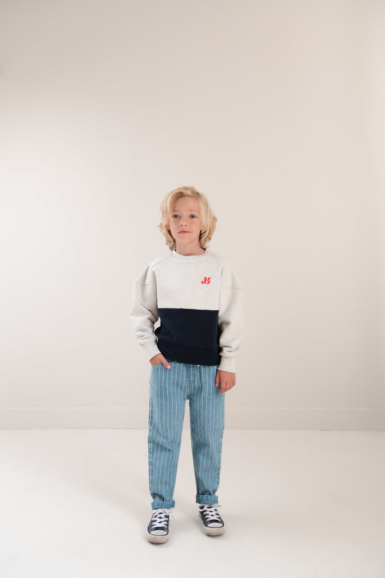 Jenest - Sammy sweater - Grey melange navy blue - 5