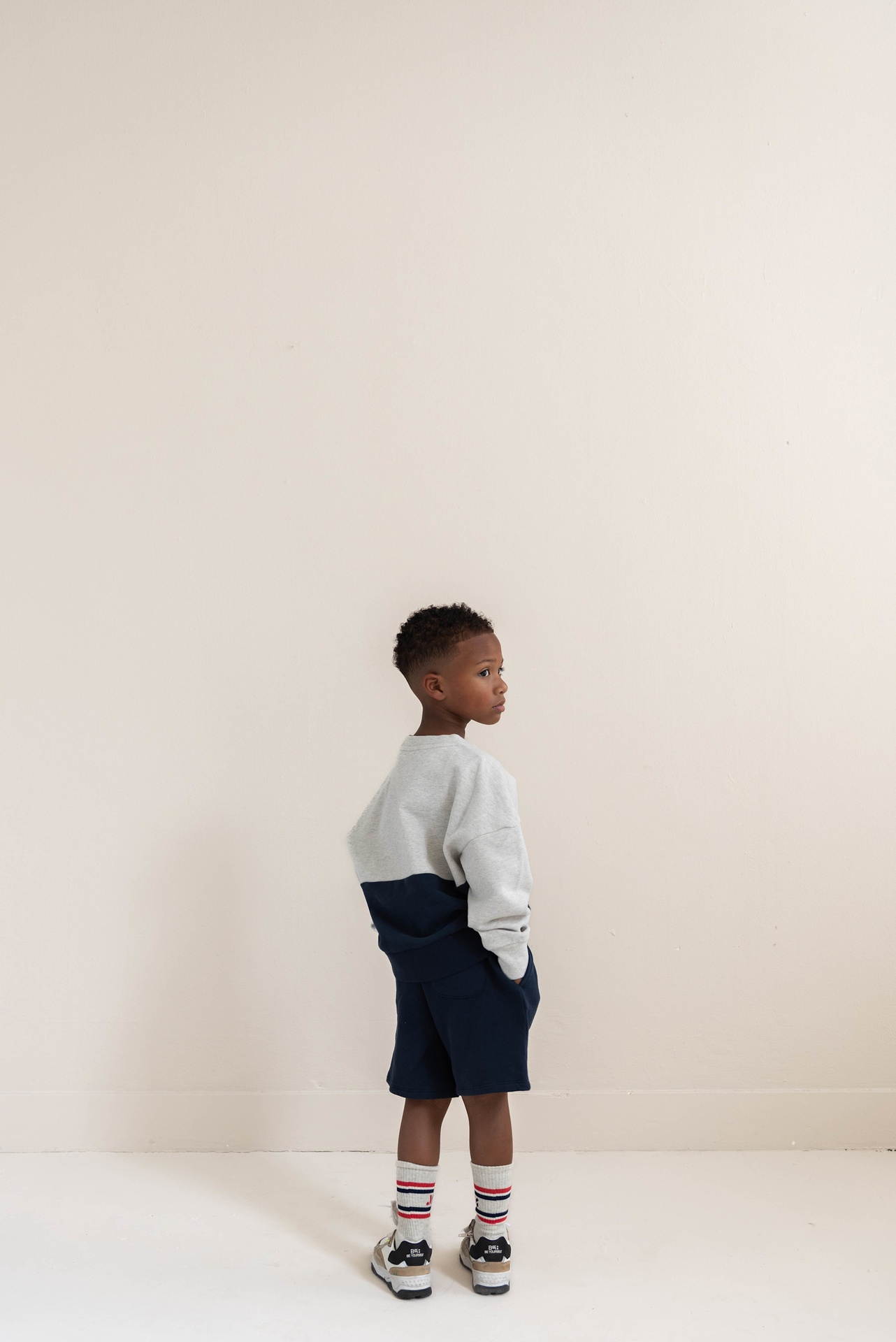 Jenest - Sammy sweater - Grey melange navy blue - 3