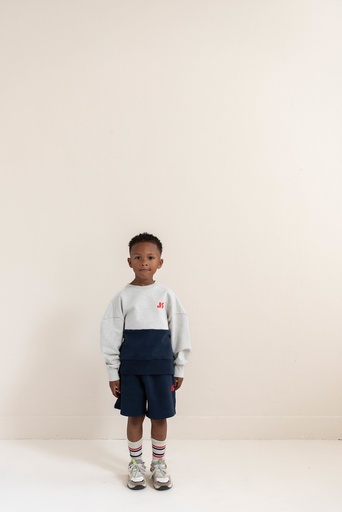 Jenest - Sammy sweater - Grey melange navy blue