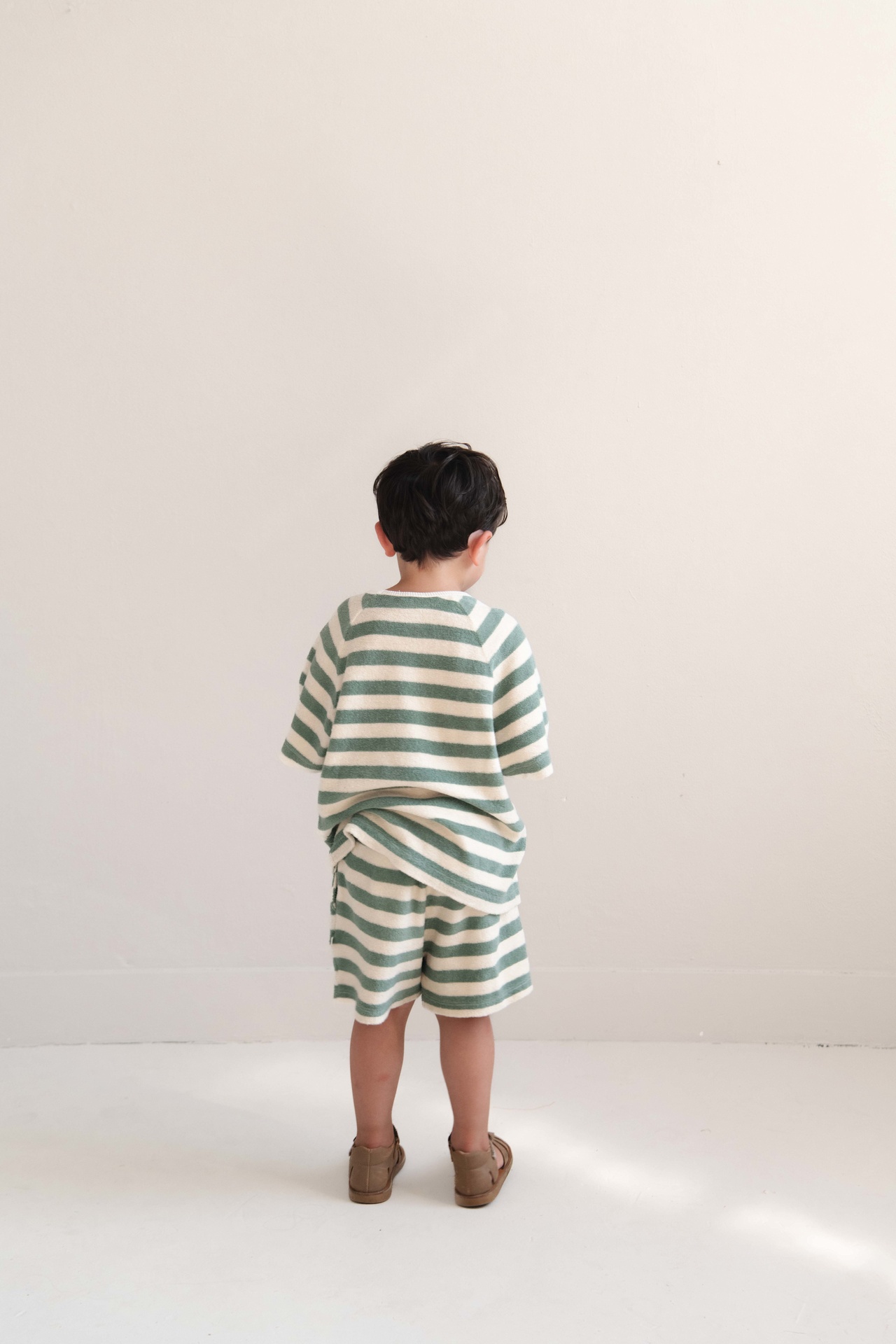 Jenest - Robin shorts - Water blue off white stripe - 4