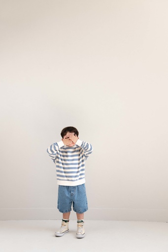 Jenest - Kay sweater - Water blue off white stripe
