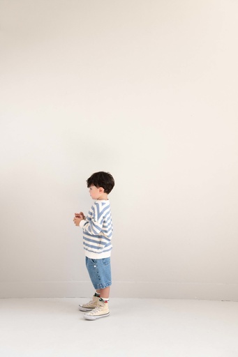 Jenest - Kay sweater - Water blue off white stripe