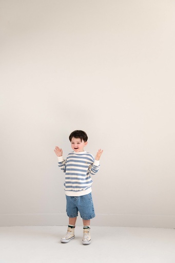 Jenest - Kay sweater - Water blue off white stripe