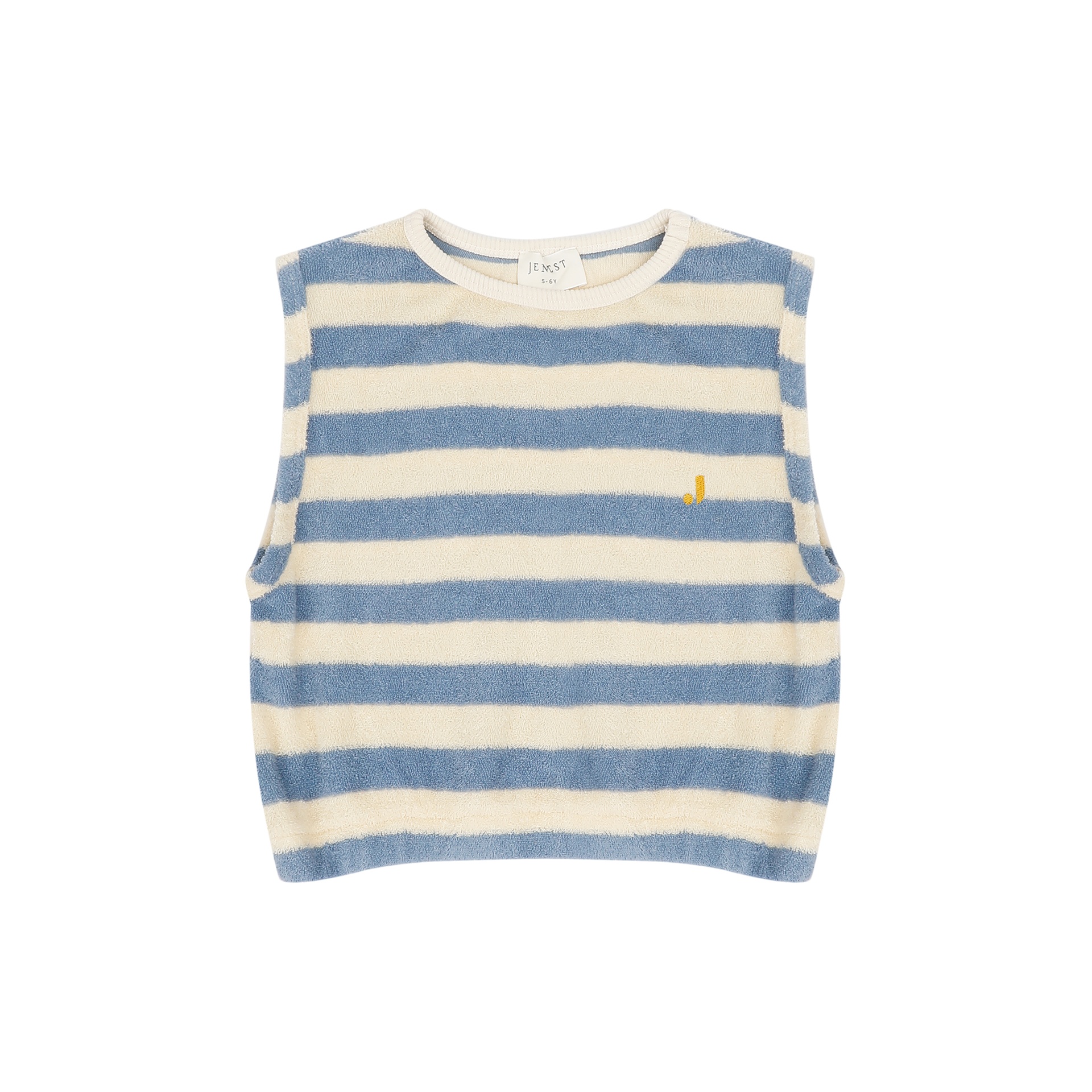 Jenest - Eve sleeveless t- shirt - Water blue off white stripe - 1