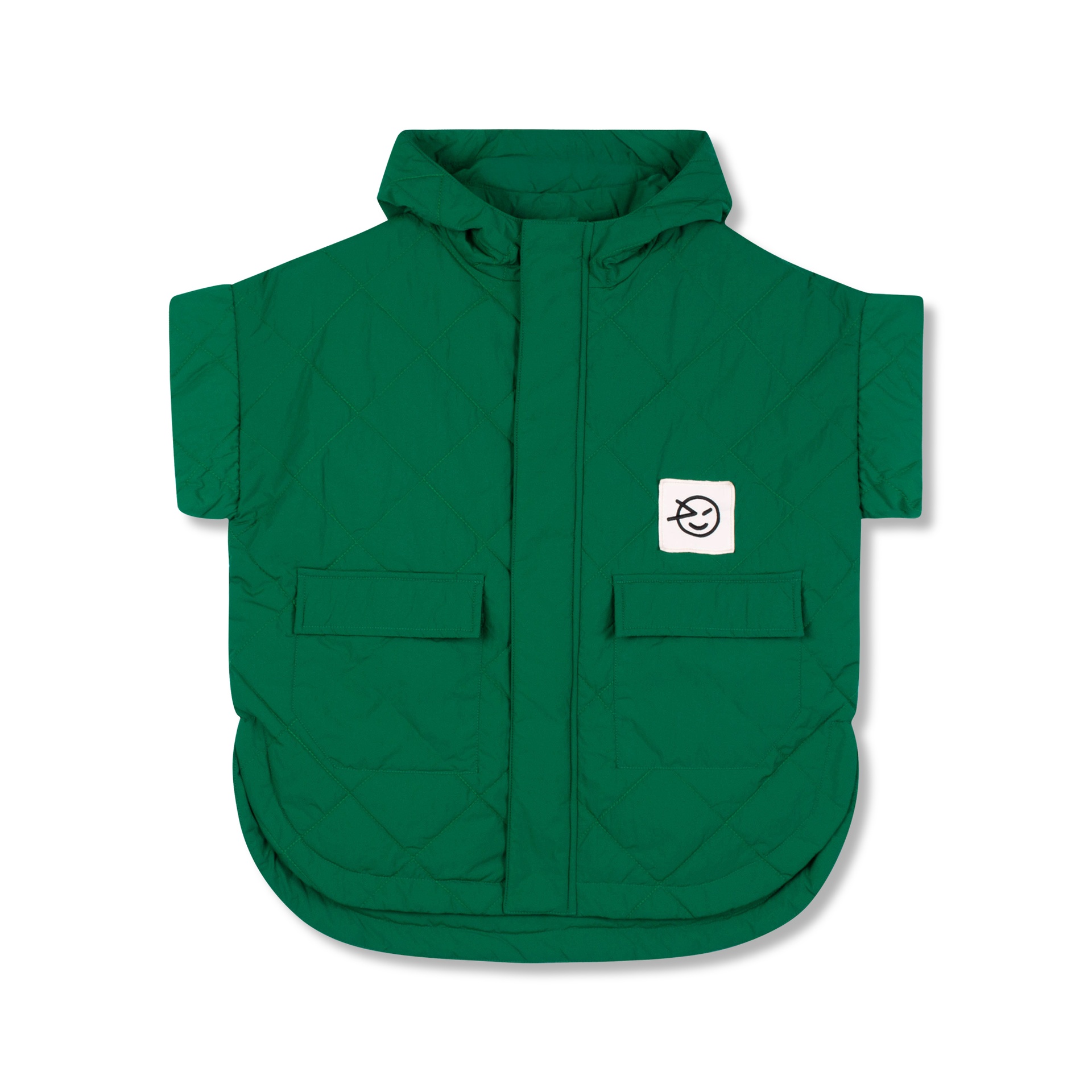 Wynken - short sleeve padded bon bon jacket - python green - 1