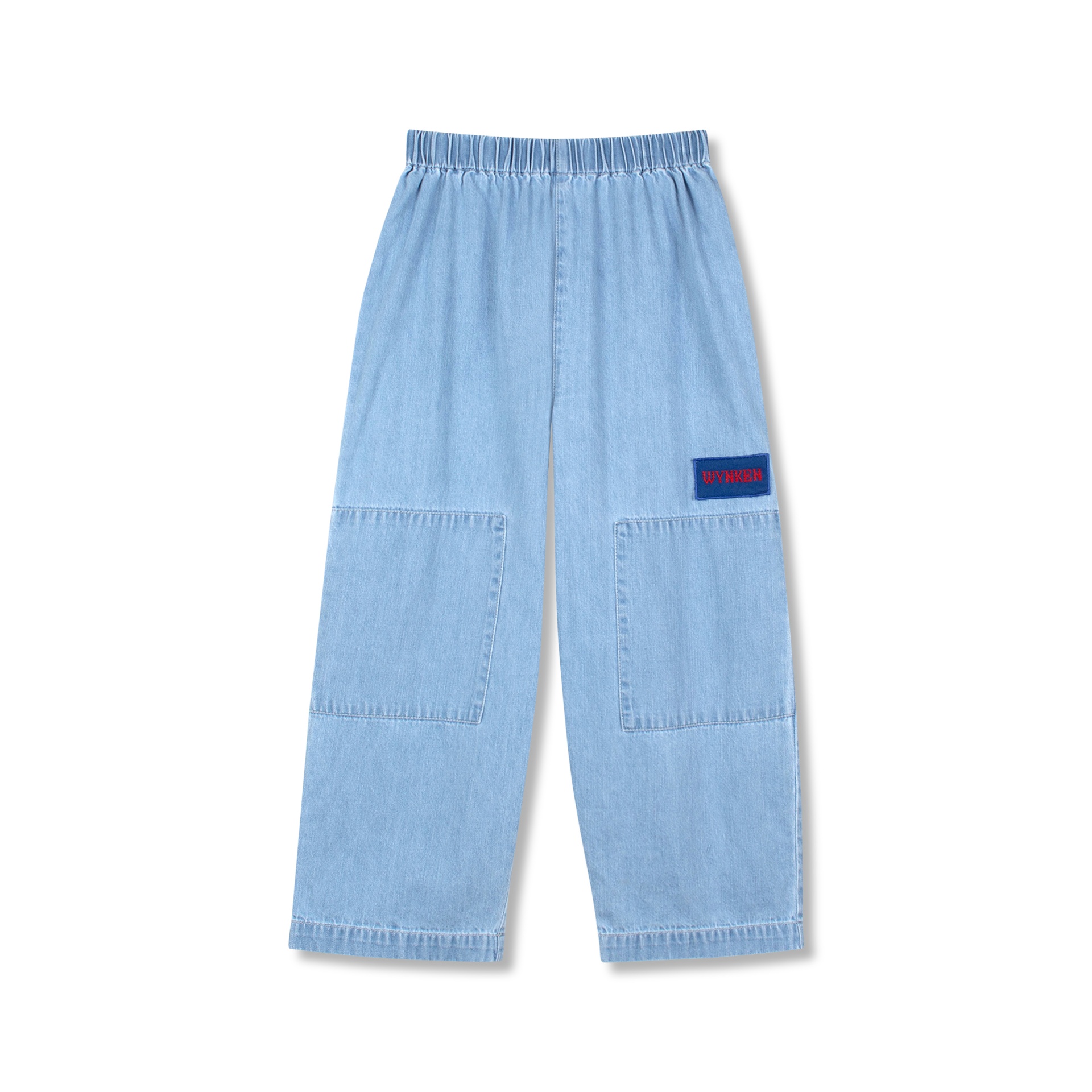 Wynken - pull on patch jean light weight - mid wash denim - 1