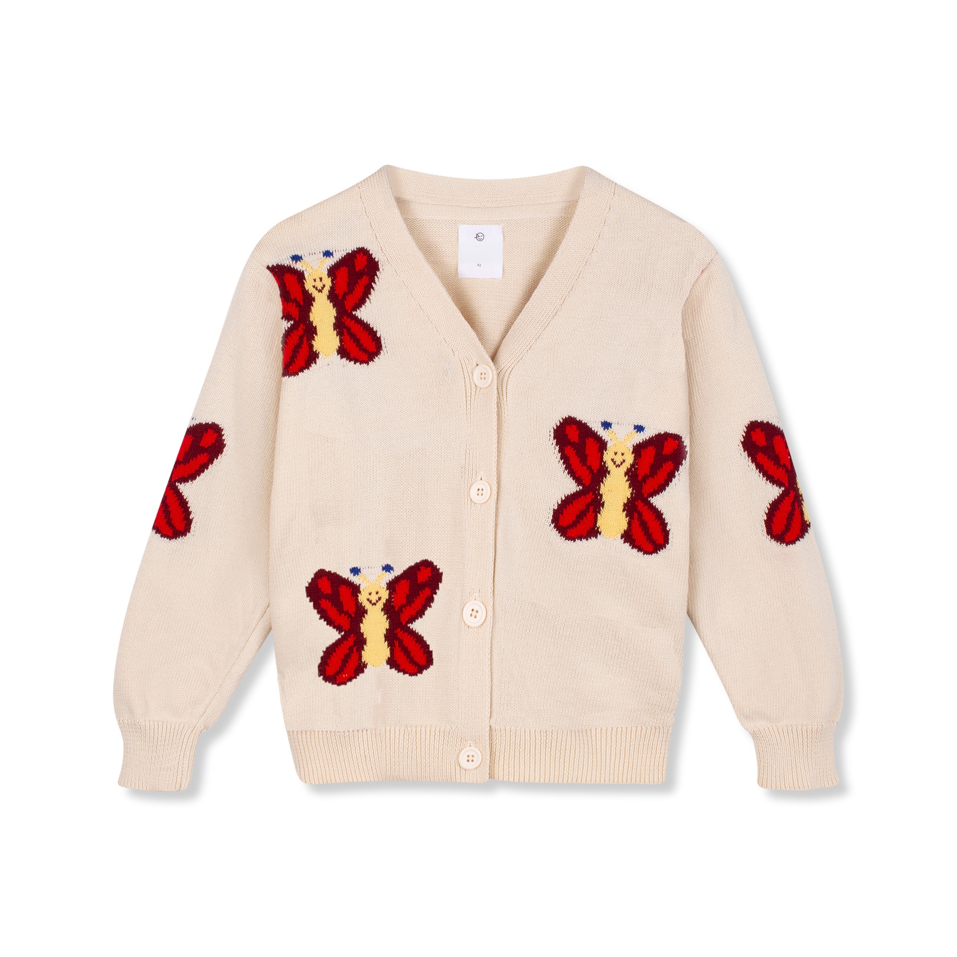 Wynken - butterfly knit cardigan - ecru - 2