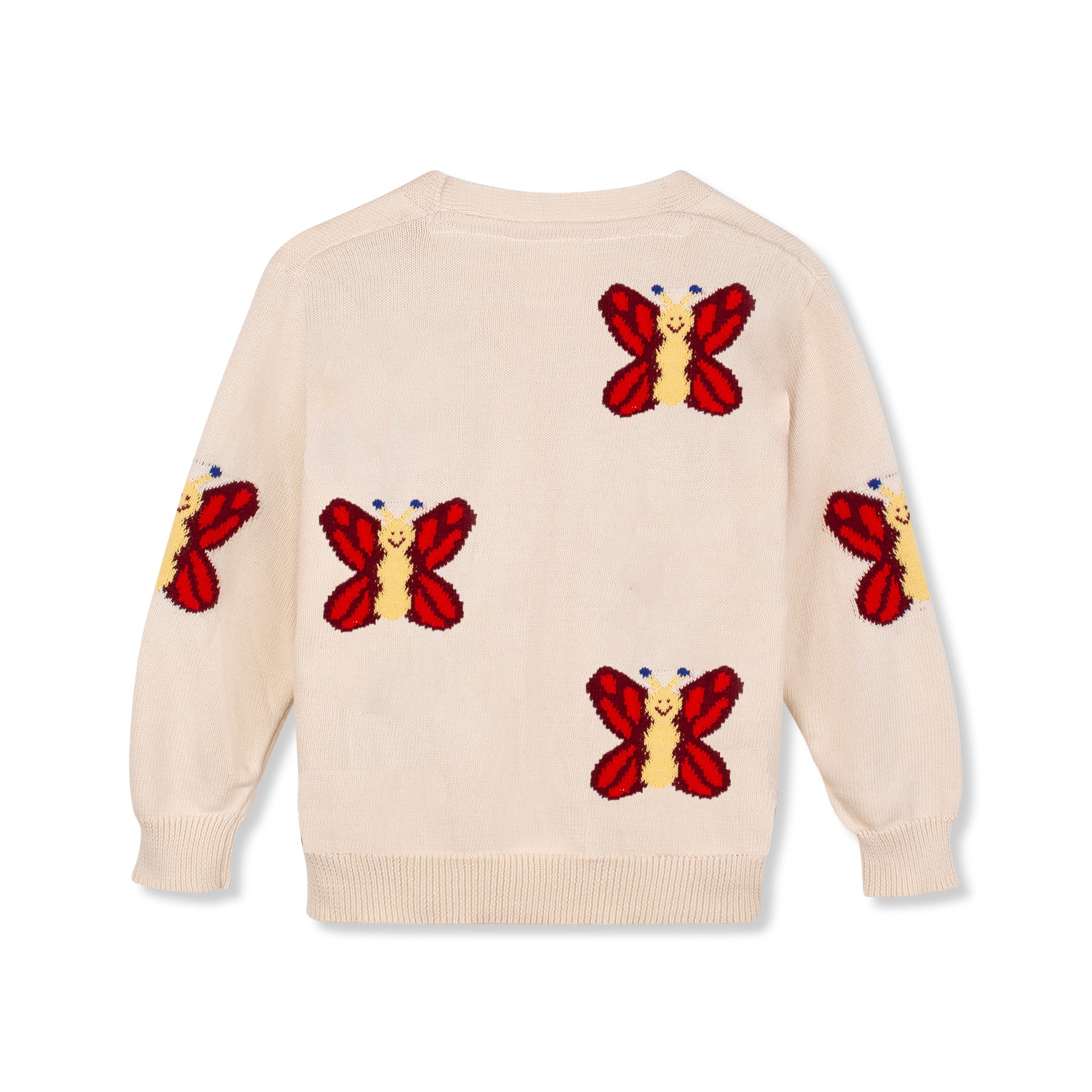 Wynken - butterfly knit cardigan - ecru - 1