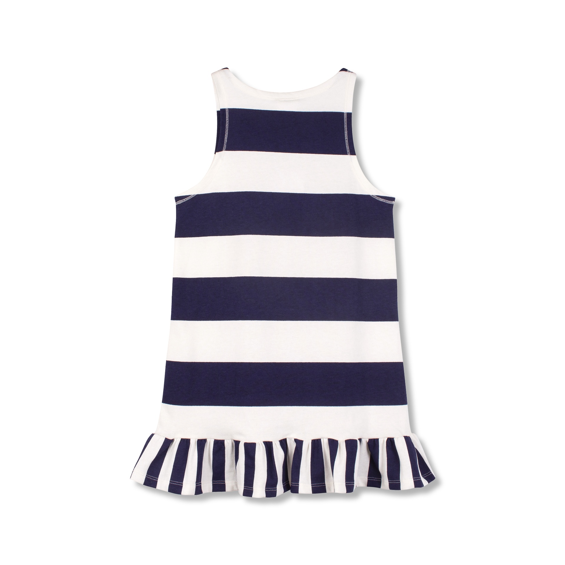 Wynken - frill tank dress - navy deck stripe horizontal - 2