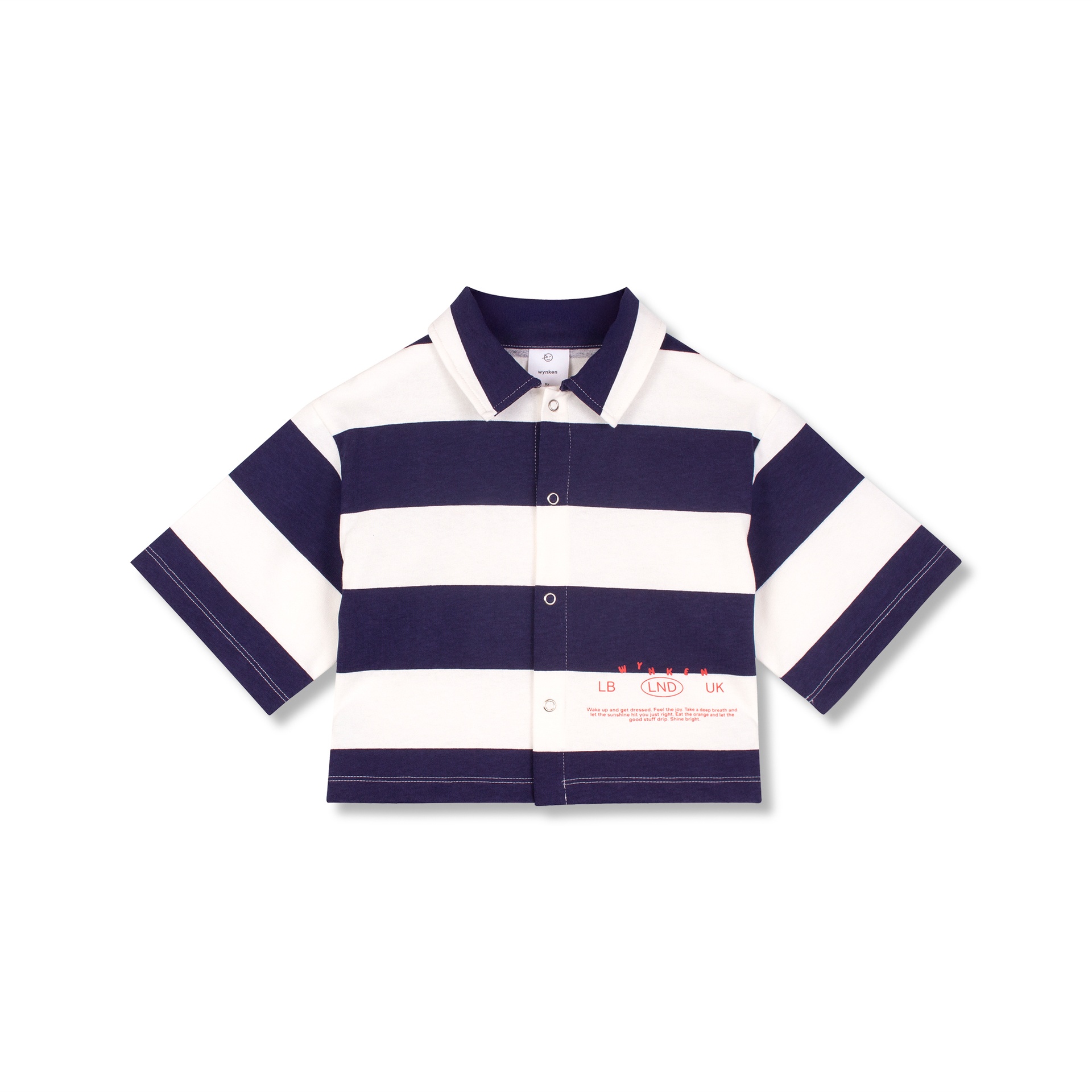 Wynken - exclusive crop shirt - navy deck stripe horizontal - 1