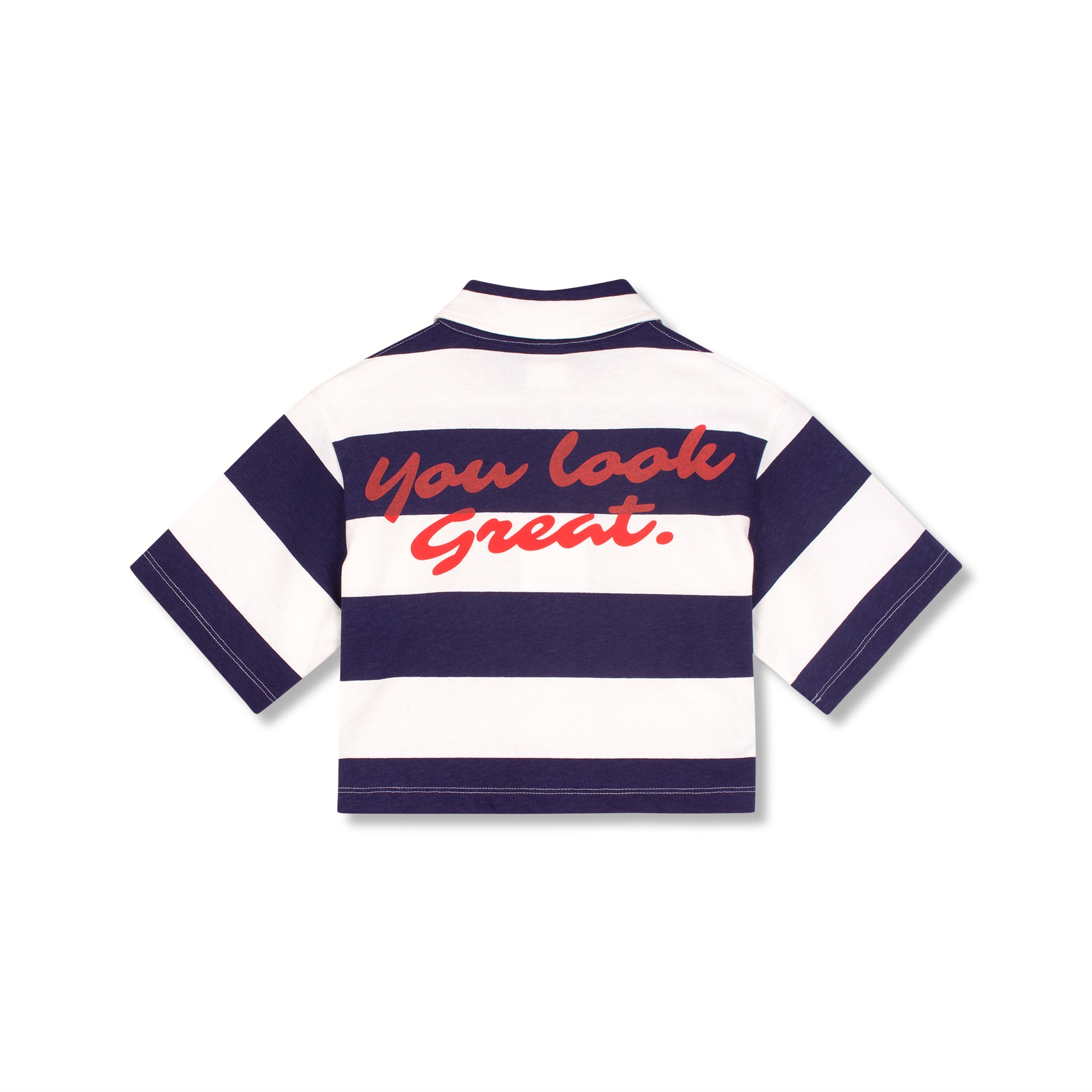 Wynken - exclusive crop shirt - navy deck stripe horizontal - 2
