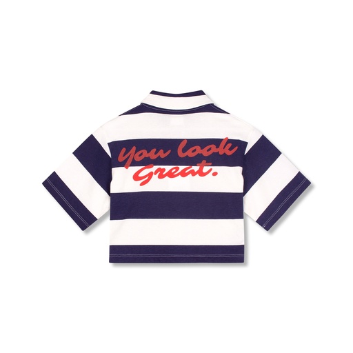 Wynken - exclusive crop shirt - navy deck stripe horizontal