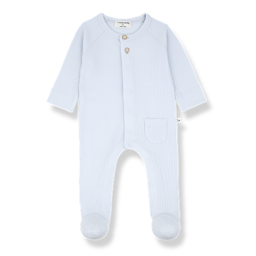 1+ in the family - Jumpsuit w/feet - Misty-blue