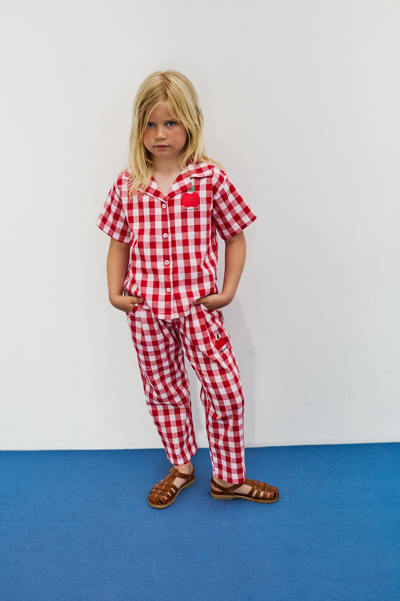 Weekend House Kids - Apple carrot pants - Red and white - 1