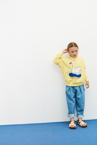 Weekend House Kids - Swan sweatshirt - Lemon