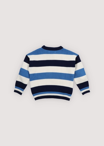 The New Society - Celosia jumper - Summer midnight block stripes