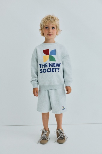 The New Society - Tns logo short - Light grey melange