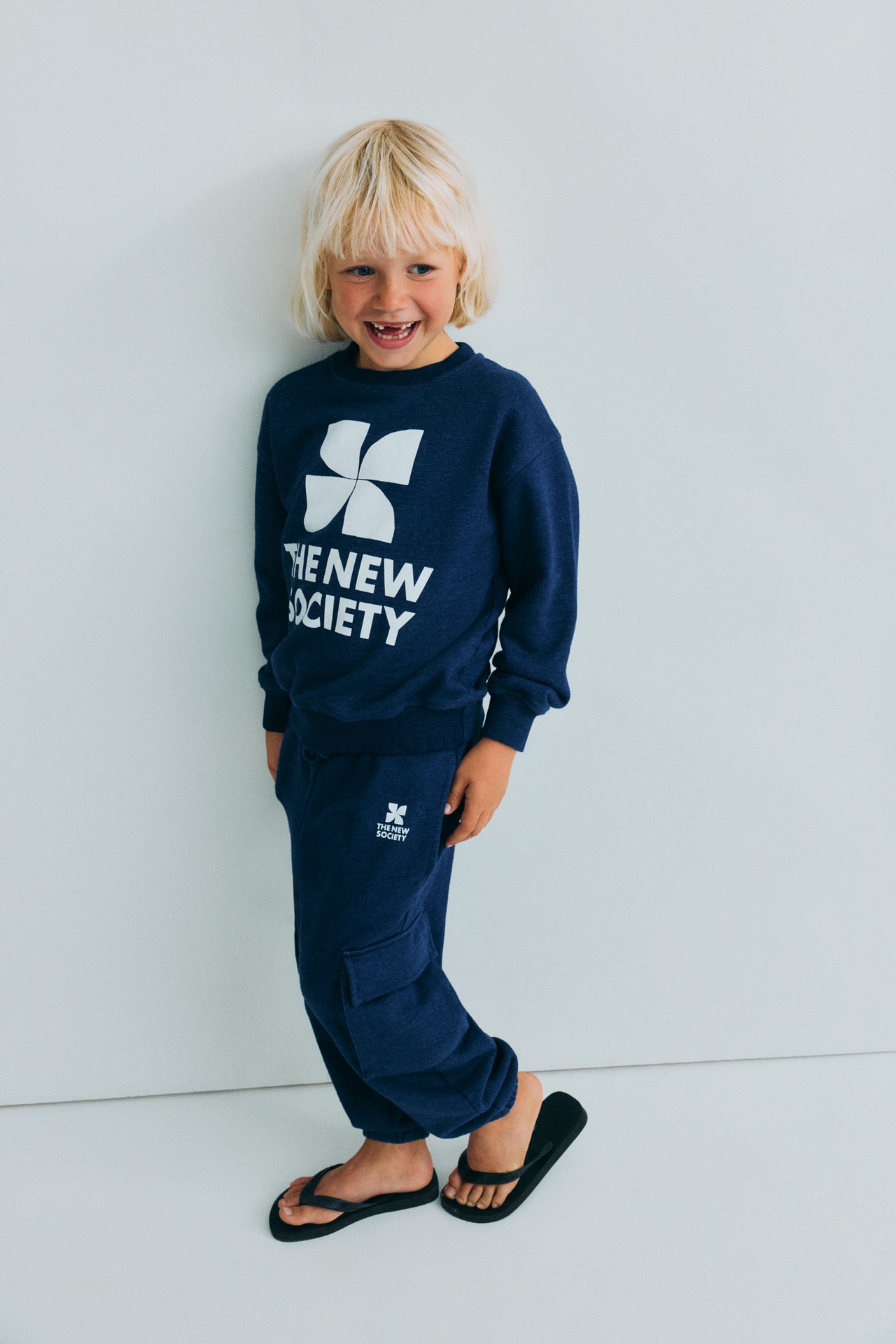 The New Society - Tns logo sweatshirt - Indigo denim - 1