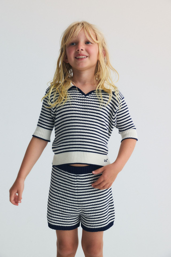 The New Society - Azalea polo knit - Summer midnight