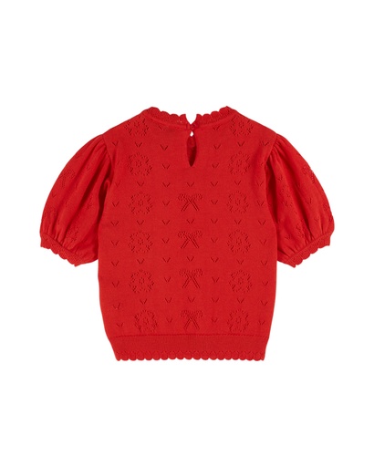 Emile & Ida - Pullover ajoure - Coquelicot (ad185)
