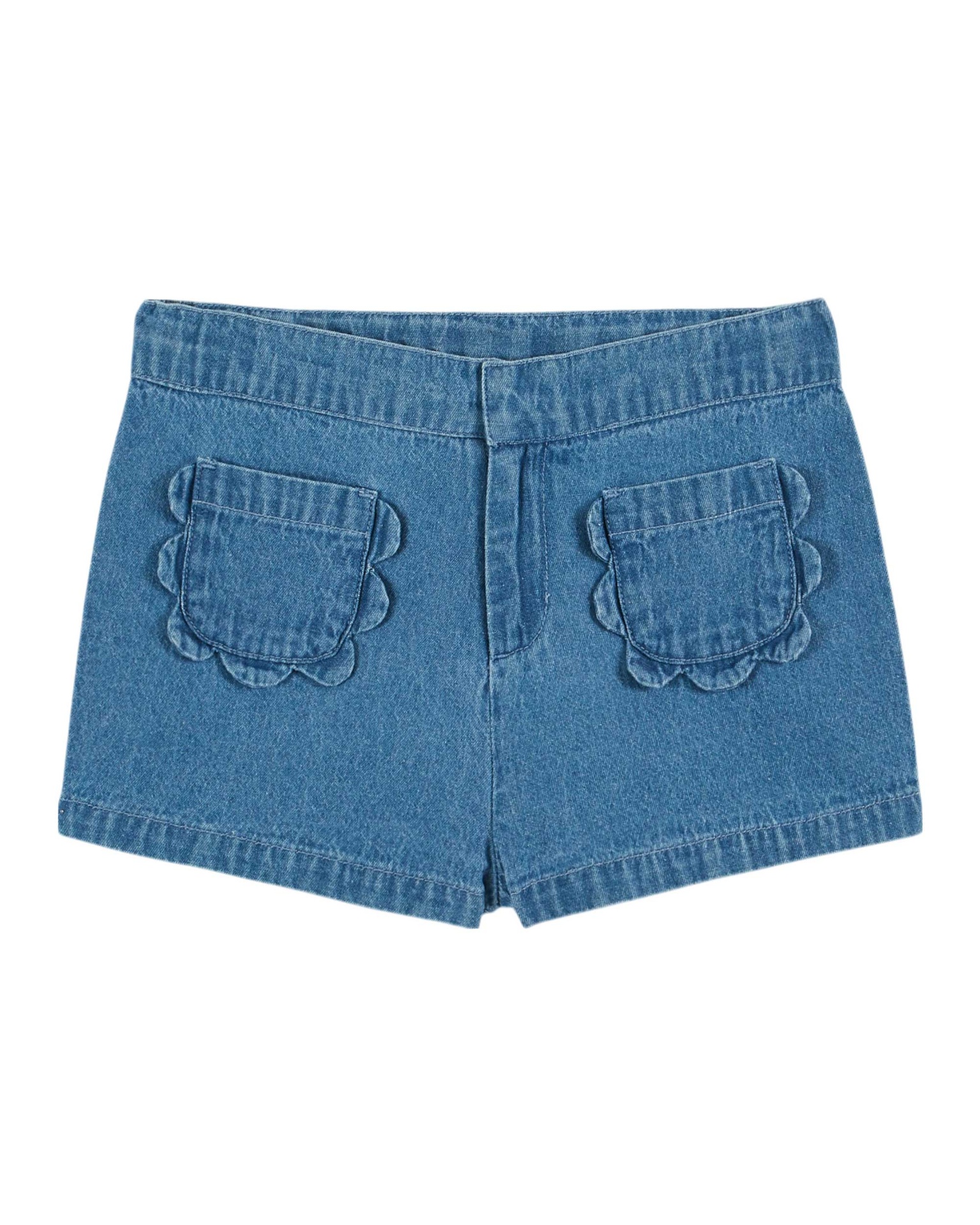 Emile & Ida - Short poche fleurs denim - Denim light (ad065) - 1