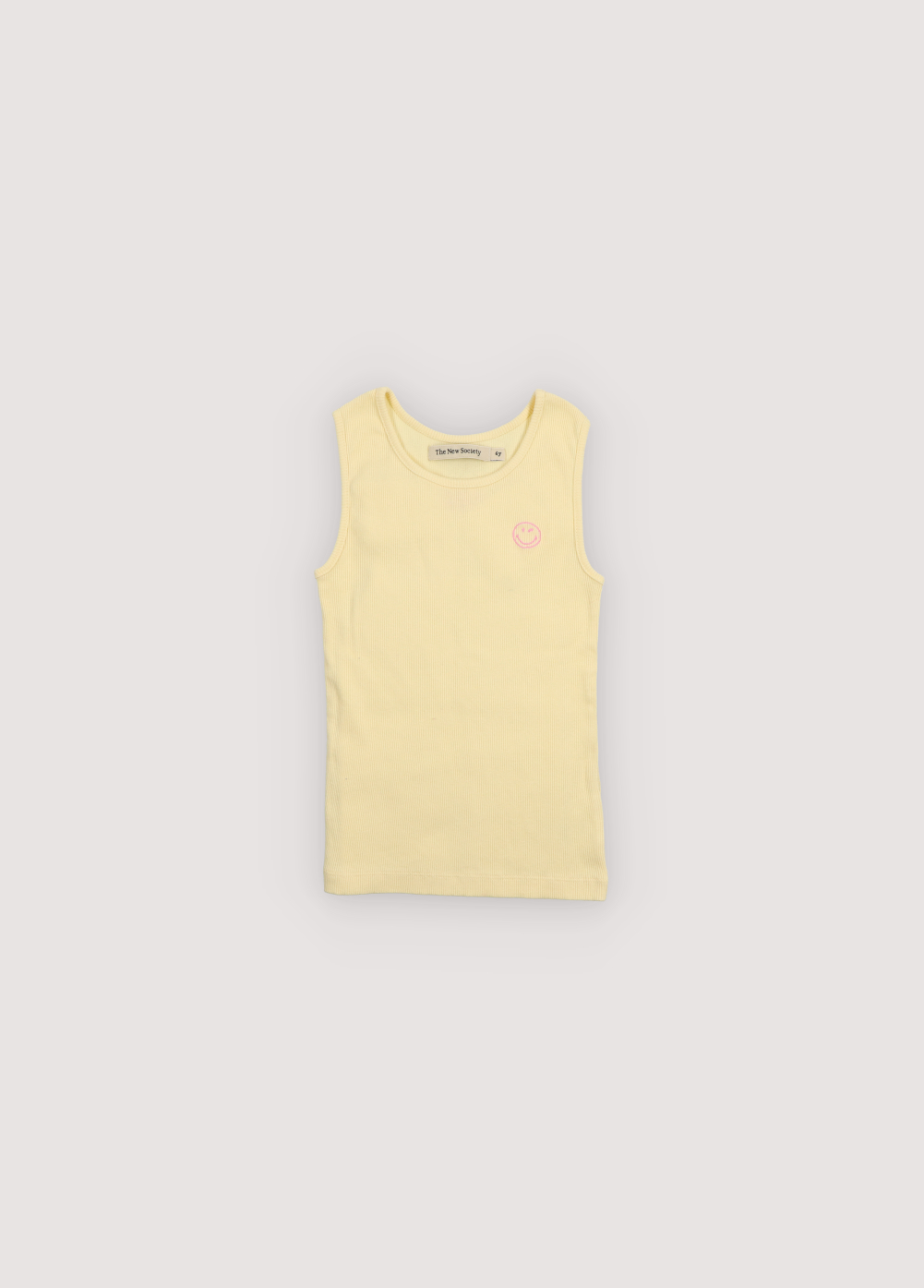 The New Society - Smiley tee soft lemon - 3
