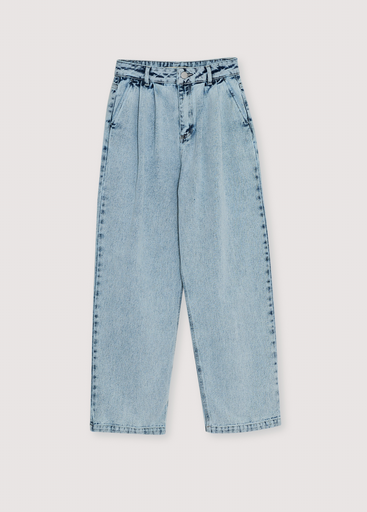 The New Society - Tns pleat denim teen pant - Bleach denim