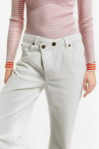 Indee - Valdez mom fit denim trousers white