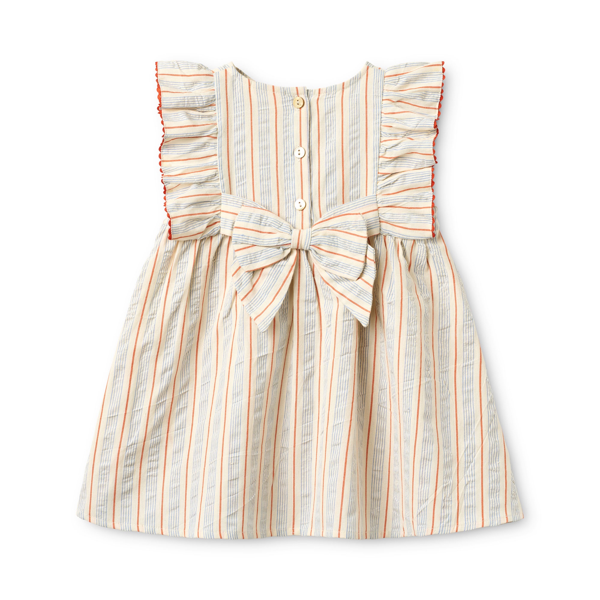 Flöss - Robin dress - Blue-tangerine stripe - 3