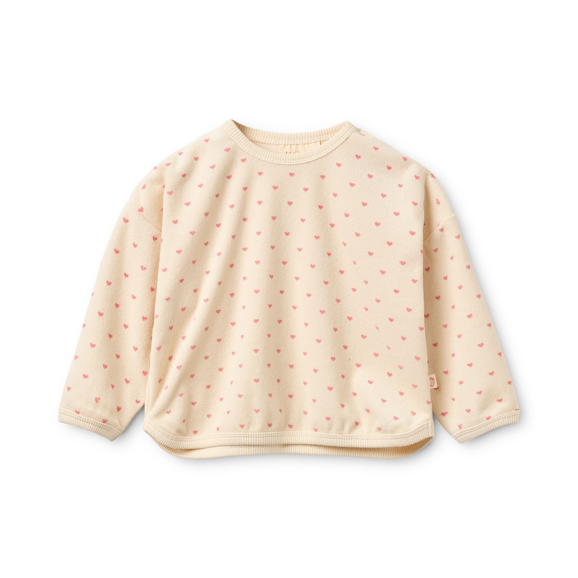 Flöss - Nohr sweatshirt - Cream-pink heart - 1