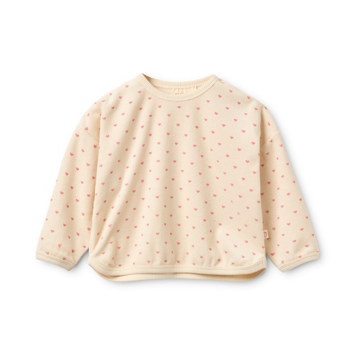 Flöss - Nohr sweatshirt - Cream-pink heart