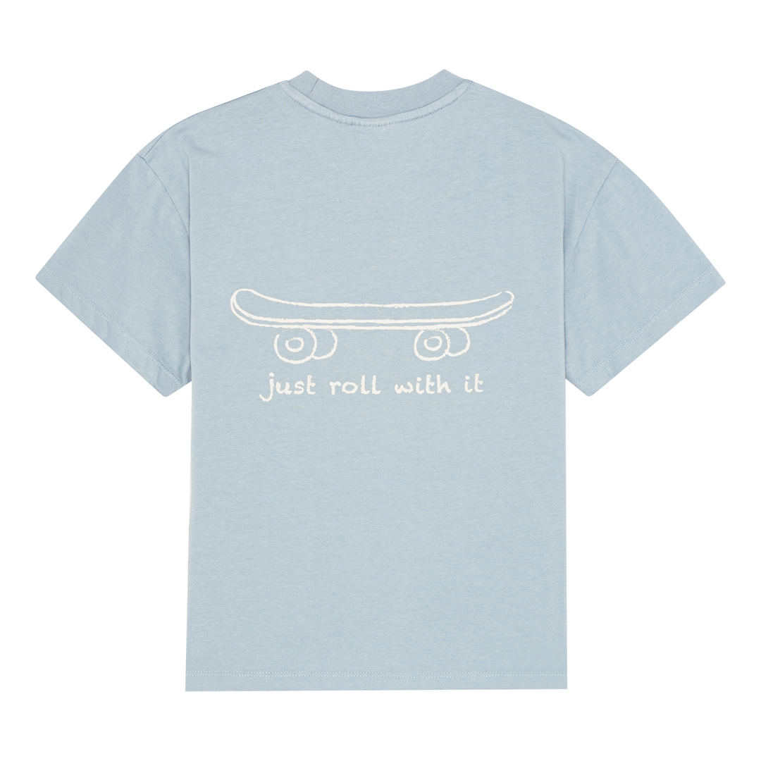 Brunobruno - Nanna t-shirt - dusty blue skateboard - 3