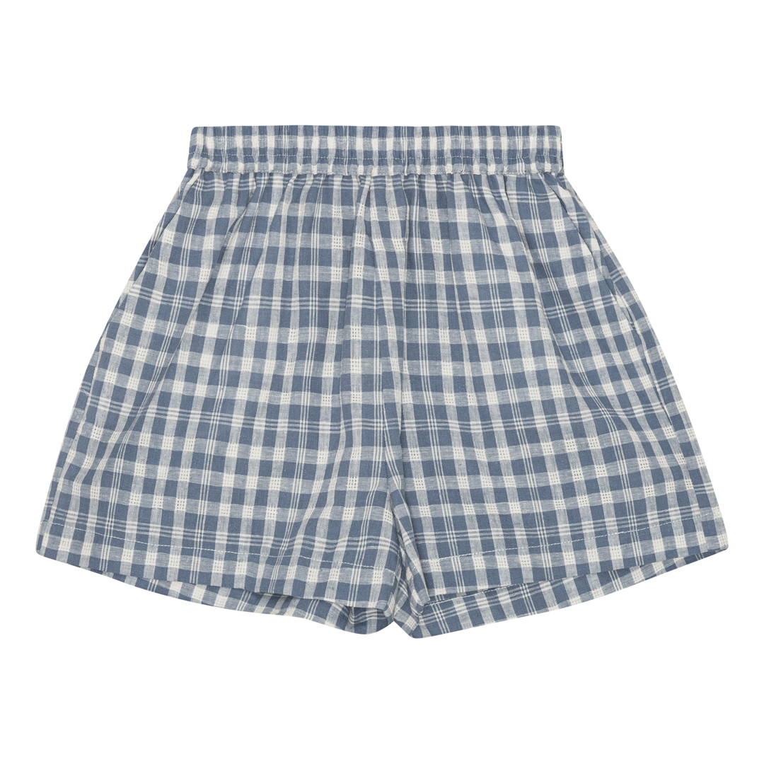 Brunobruno - Theo check shorts - dusty blue check - 1