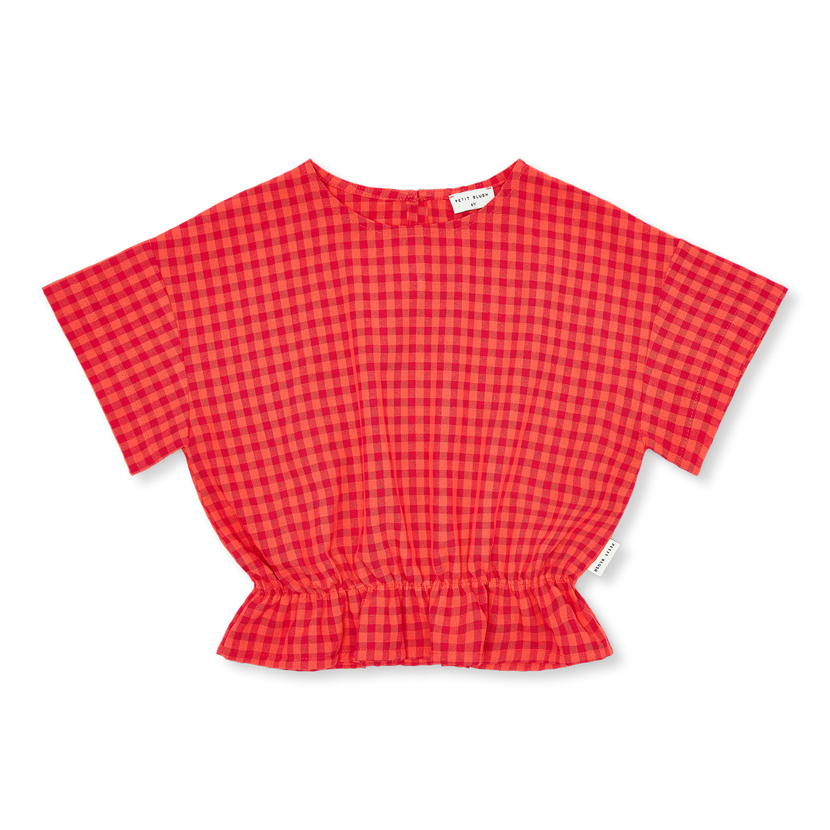 Petit Blush - Blouse elastic waist - Check red - 1
