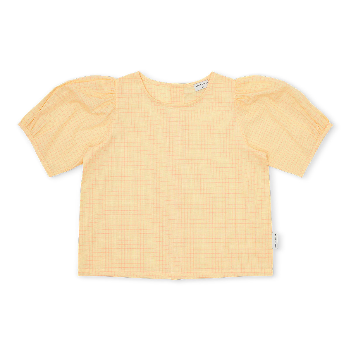 Petit Blush - Puff sleeve blouse - Check butter yellow - 1