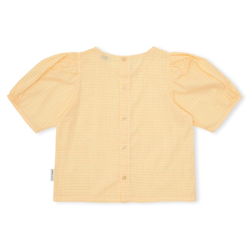 Petit Blush - Puff sleeve blouse - Check butter yellow